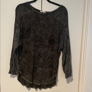 Elegant Charcoal Long Sleeve Top